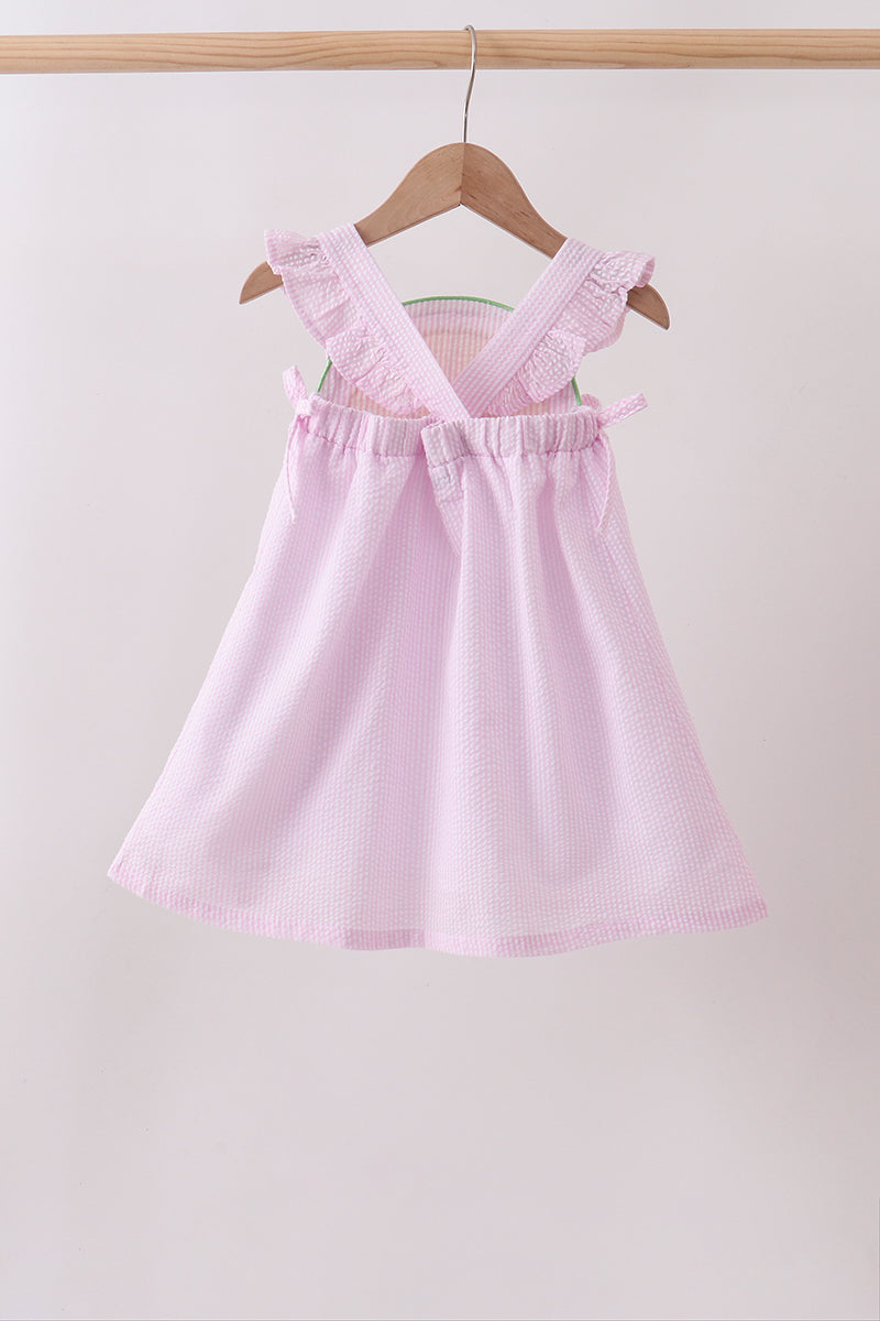 Lemon ruffle gingham dress