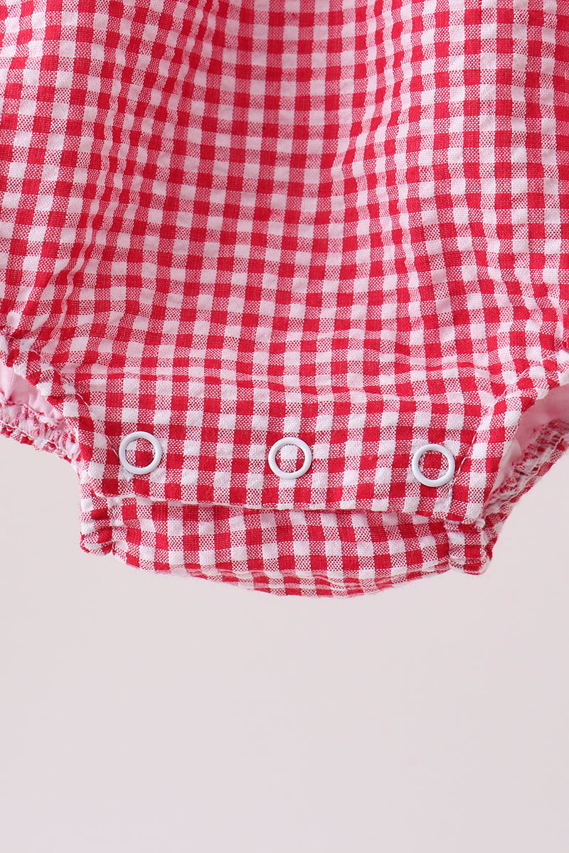 Watermelon ruffle gingham bubble