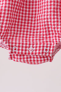 Watermelon ruffle gingham bubble
