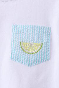 Lemon embroidery shorts set