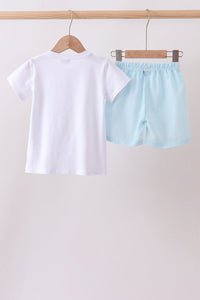 Lemon embroidery shorts set