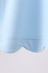 Flutter sleeve scalloped top - Mint