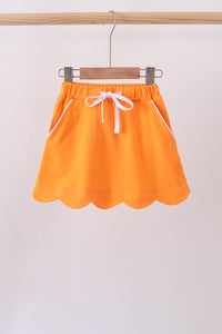 Scallop hem bow skort - Orange