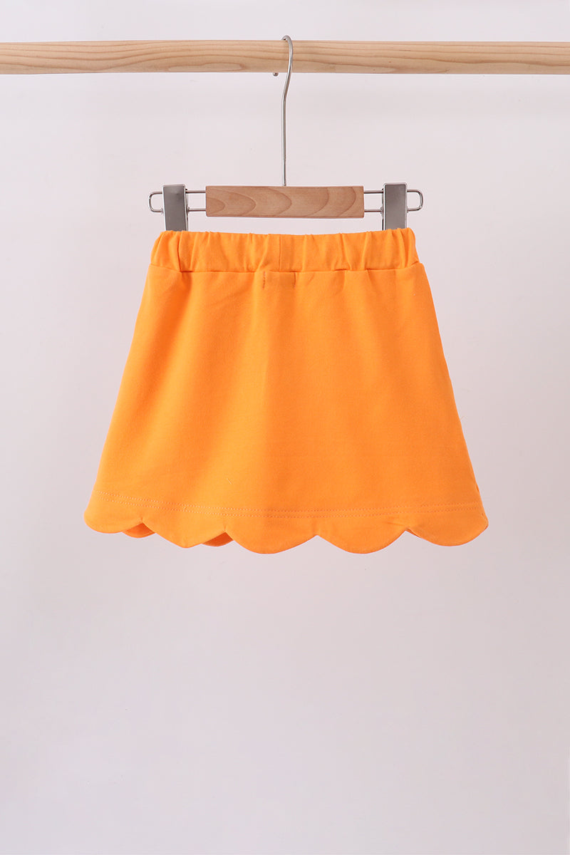 Scallop hem bow skort - Orange