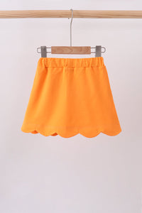 Scallop hem bow skort - Orange