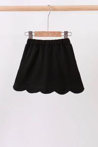 Scallop hem bow skort - Black
