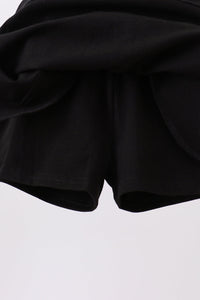 Scallop hem bow skort - Black