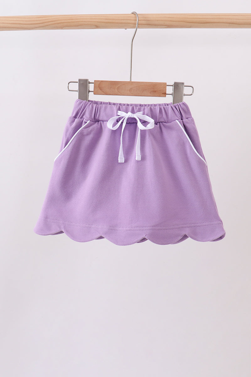 Scallop hem bow skort - Purple