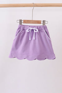 Scallop hem bow skort - Purple