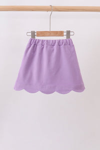 Scallop hem bow skort - Purple