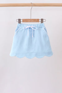 Scallop hem bow skort - Mint