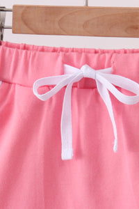 Scallop hem bow skort - Pink
