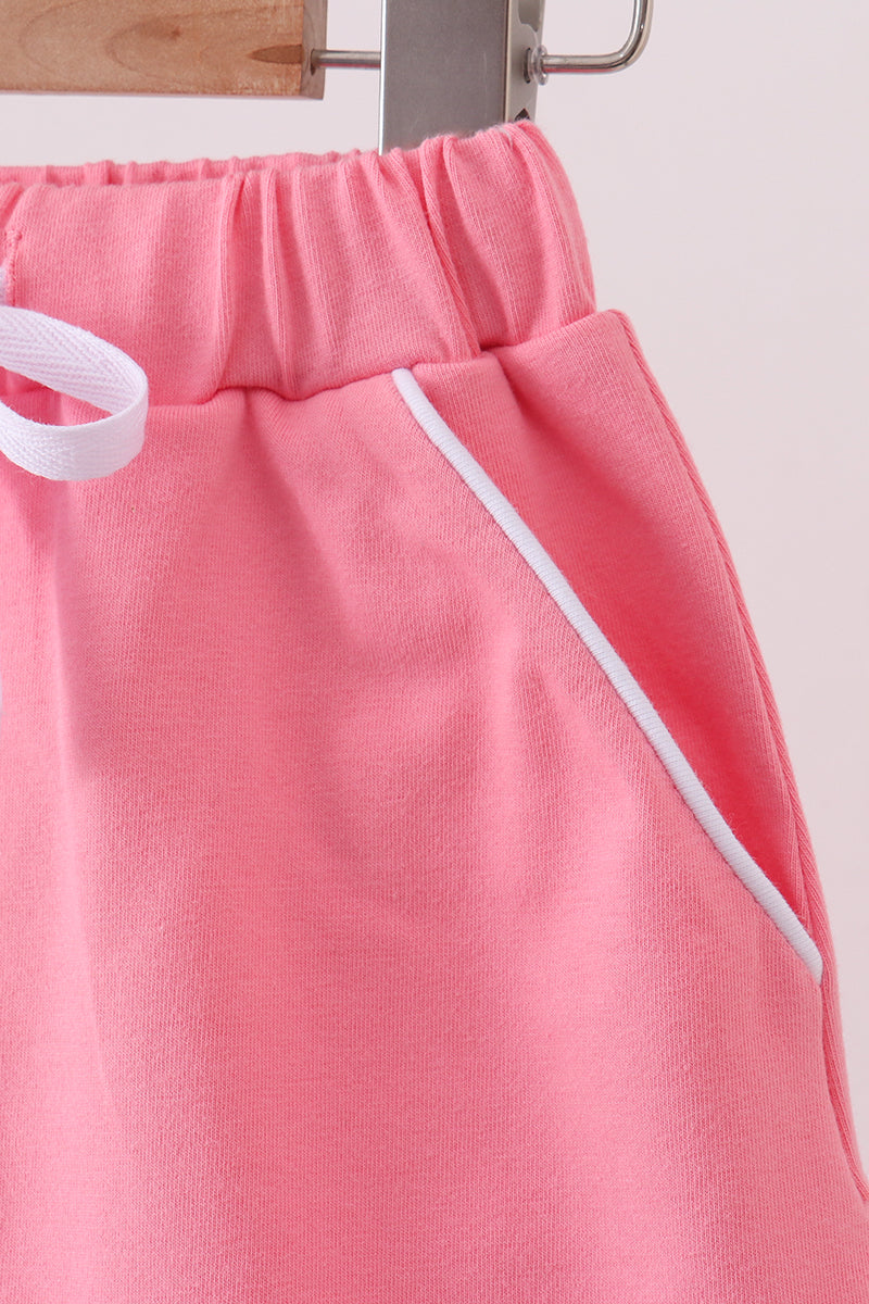 Scallop hem bow skort - Pink