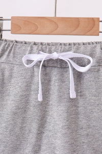 Scallop hem bow skort - Grey