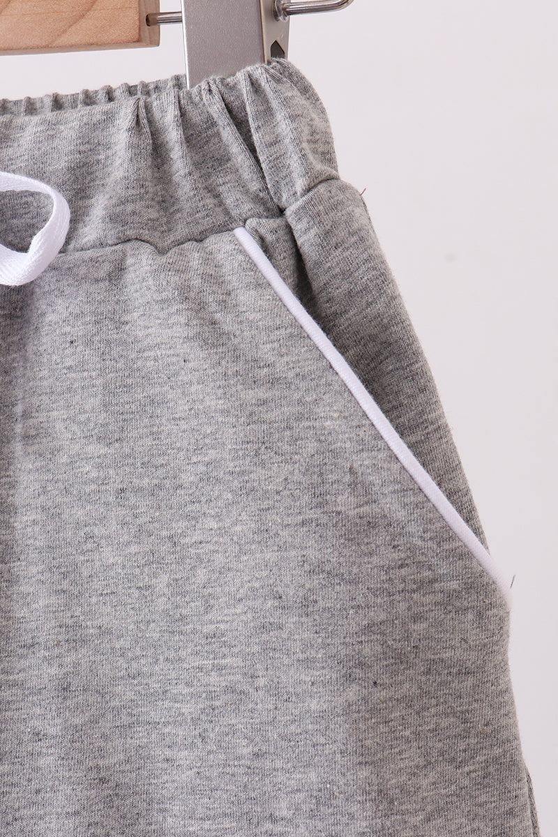 Scallop hem bow skort - Grey