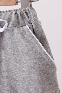 Scallop hem bow skort - Grey