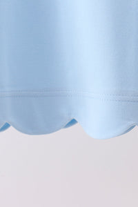 Scalloped Bow Dress - Blue