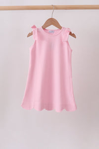 Scalloped Bow Dress - Pink