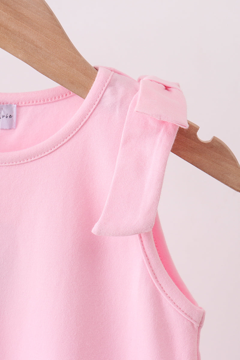 Scalloped Bow Dress - Pink