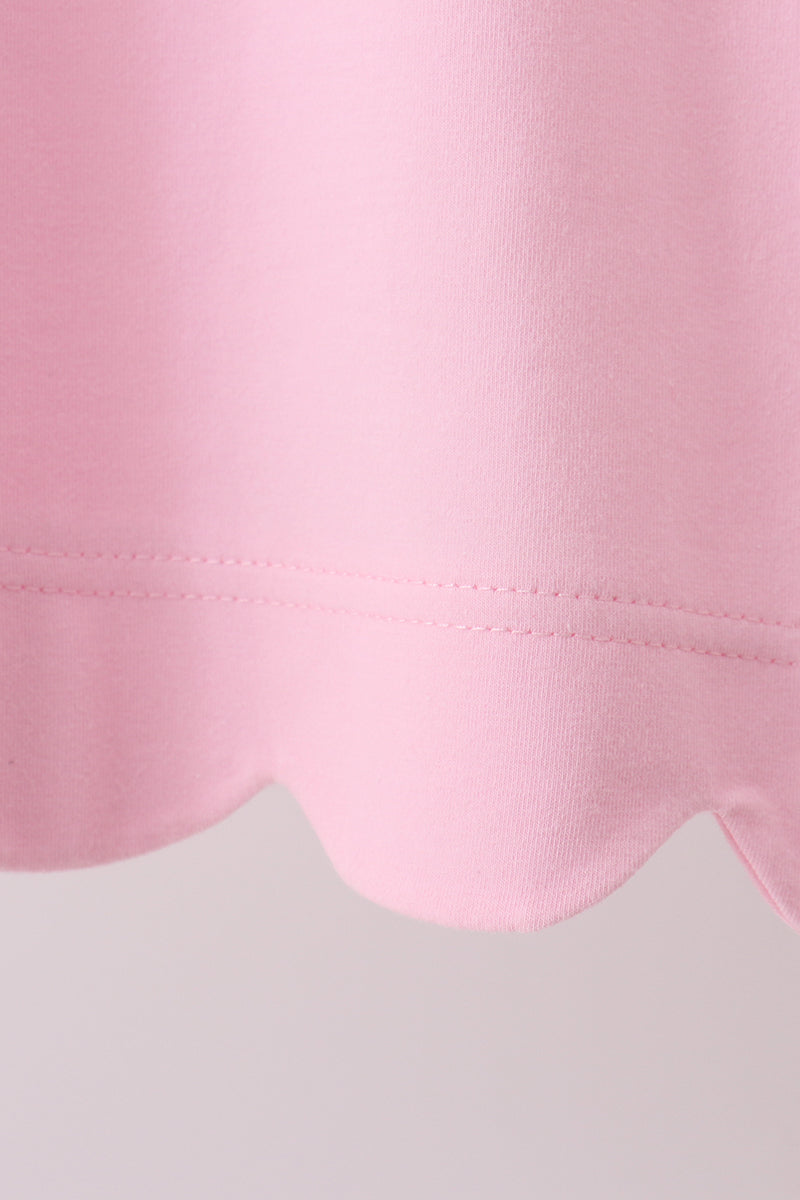 Scalloped Bow Dress - Pink