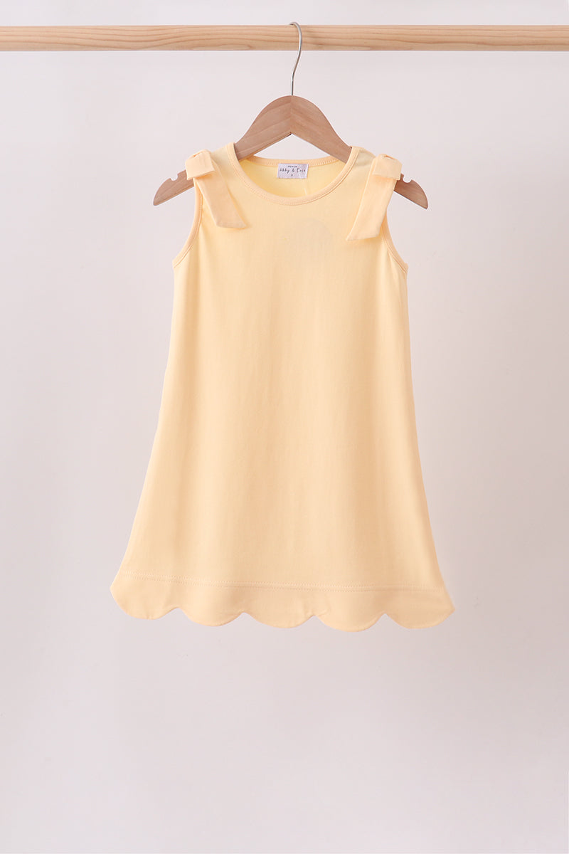 Scalloped Bow Dress - Buttercup