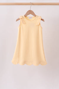Scalloped Bow Dress - Buttercup
