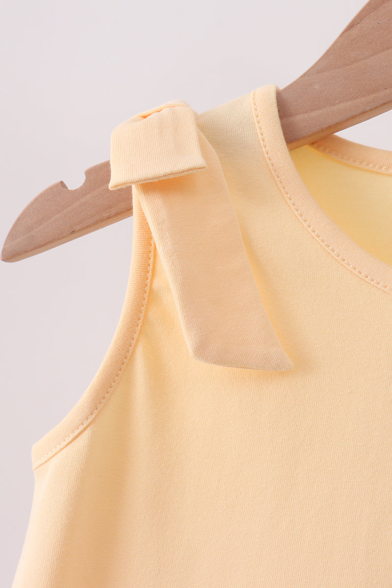 Scalloped Bow Dress - Buttercup