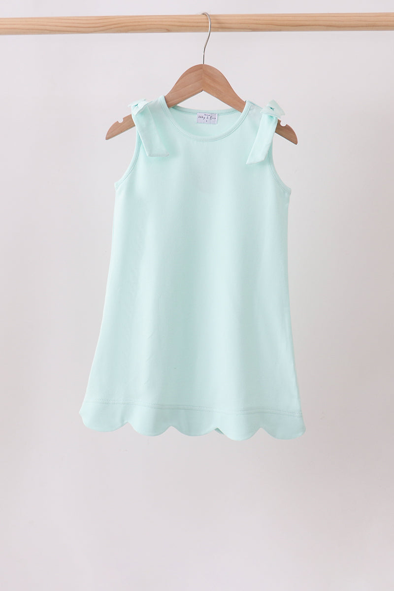 Scalloped Bow Dress - Mint