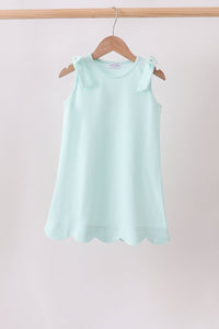 Scalloped Bow Dress - Mint