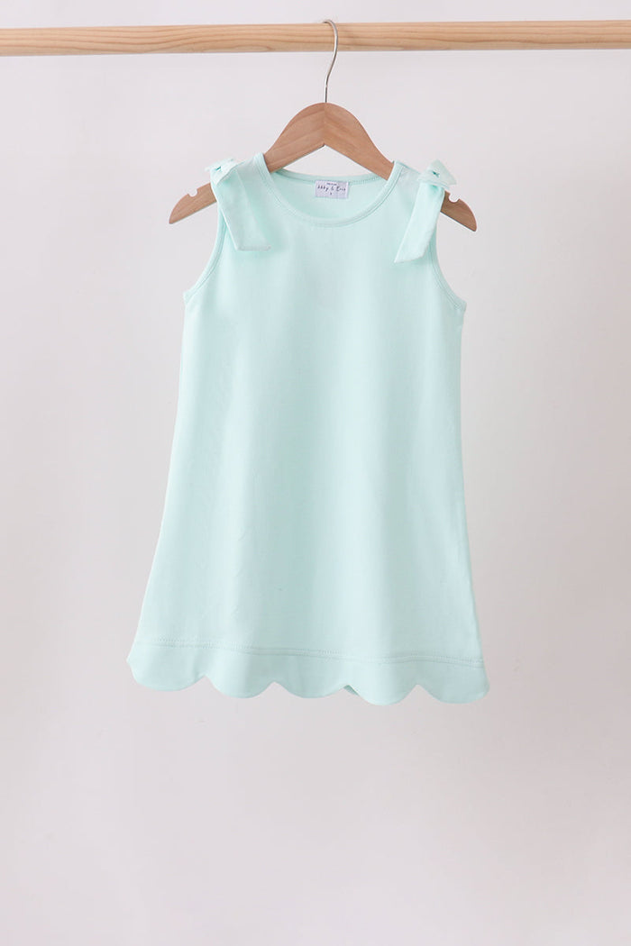 Scalloped Bow Dress - Mint