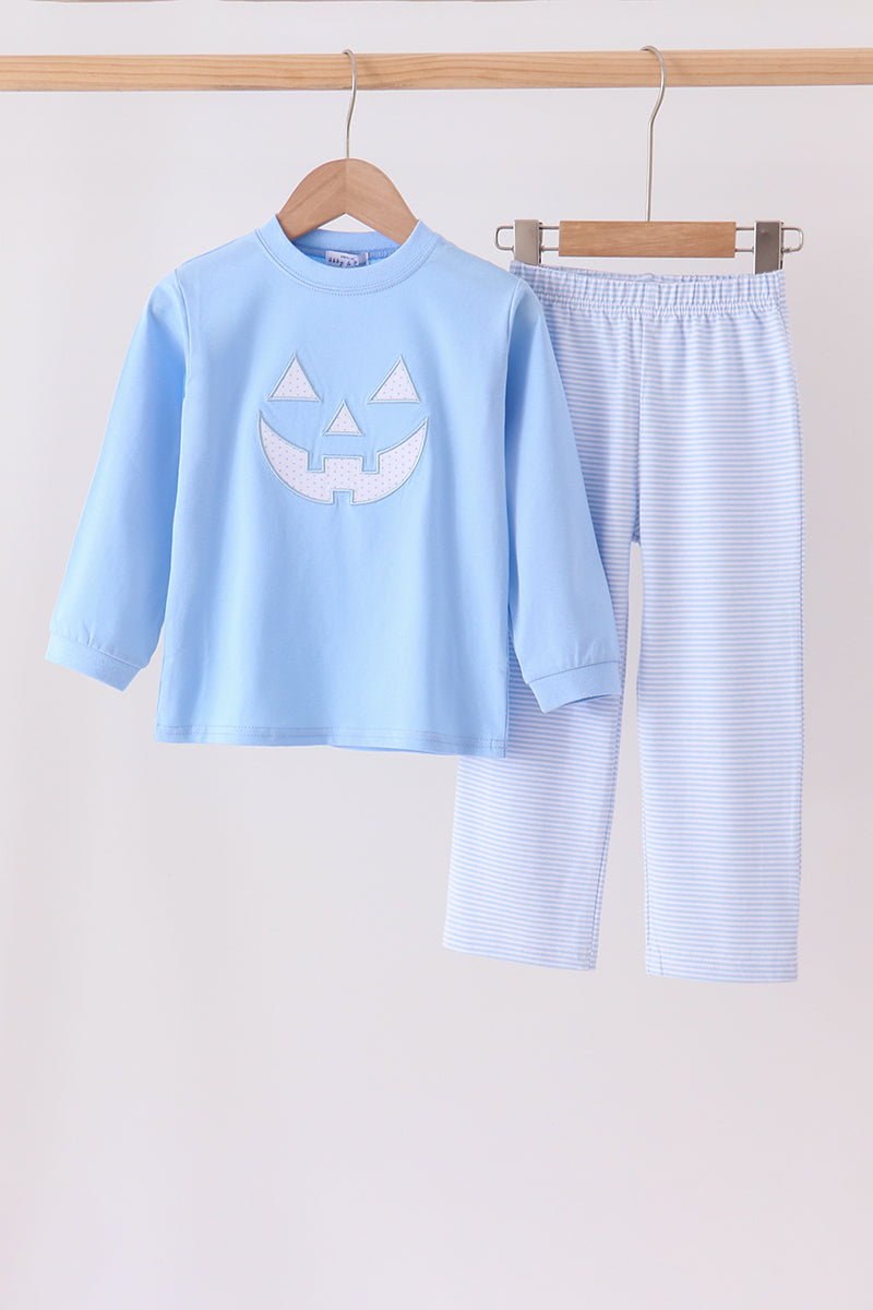 Jack-O-Lantern applique pants set