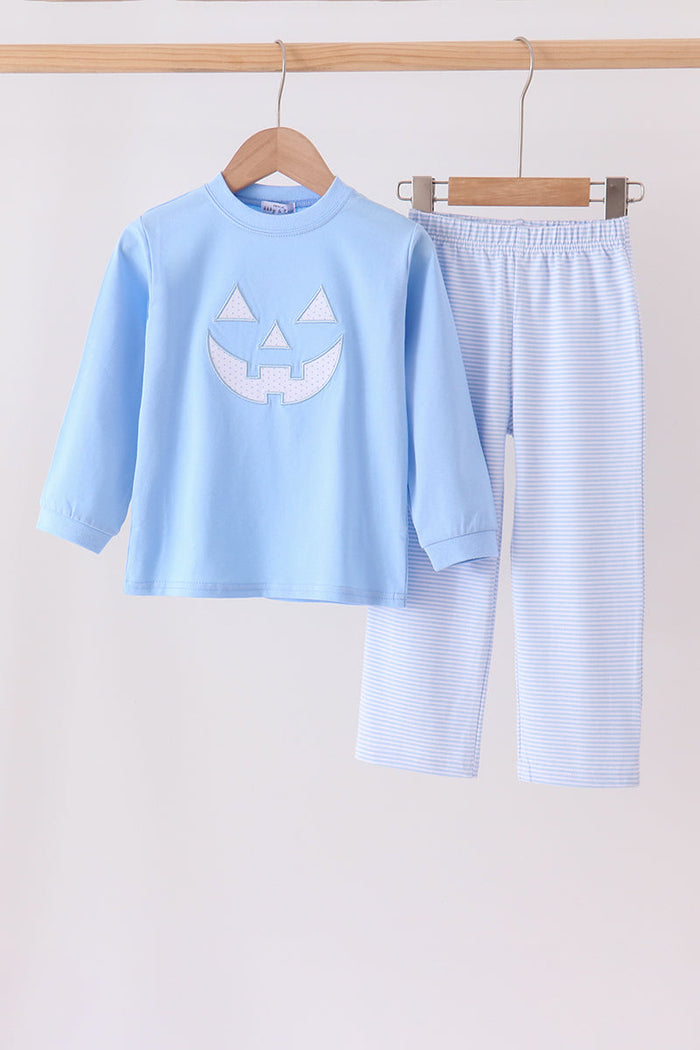 Jack-O-Lantern applique pants set