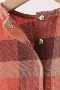 Rust Plaid Ruffle Bubble
