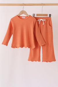 Scalloped pants set - Terra-cotta