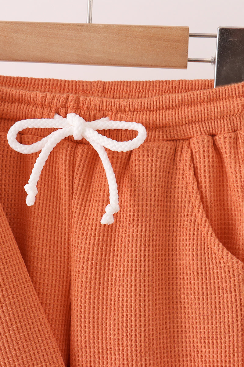 Scalloped pants set - Terra-cotta