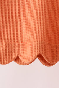 Scalloped pants set - Terra-cotta