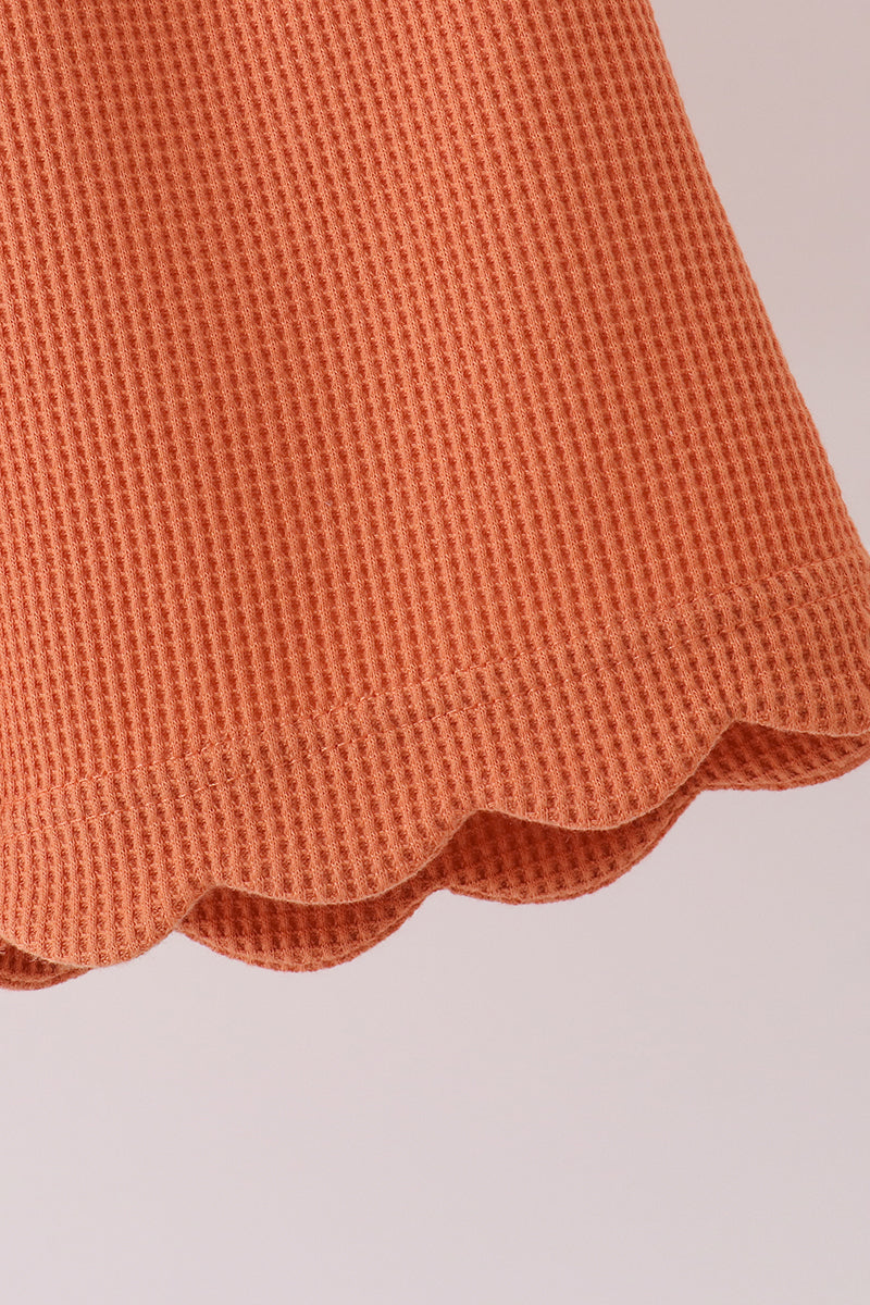 Scalloped pants set - Terra-cotta