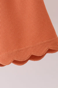 Scalloped pants set - Terra-cotta