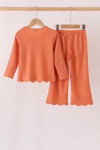 Scalloped pants set - Terra-cotta