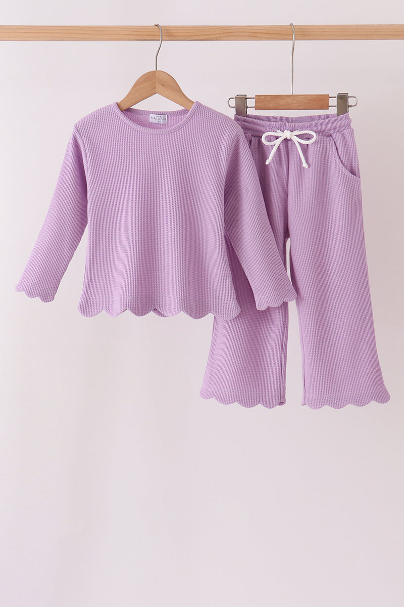 Scalloped pants set - Lavender