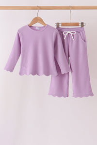 Scalloped pants set - Lavender
