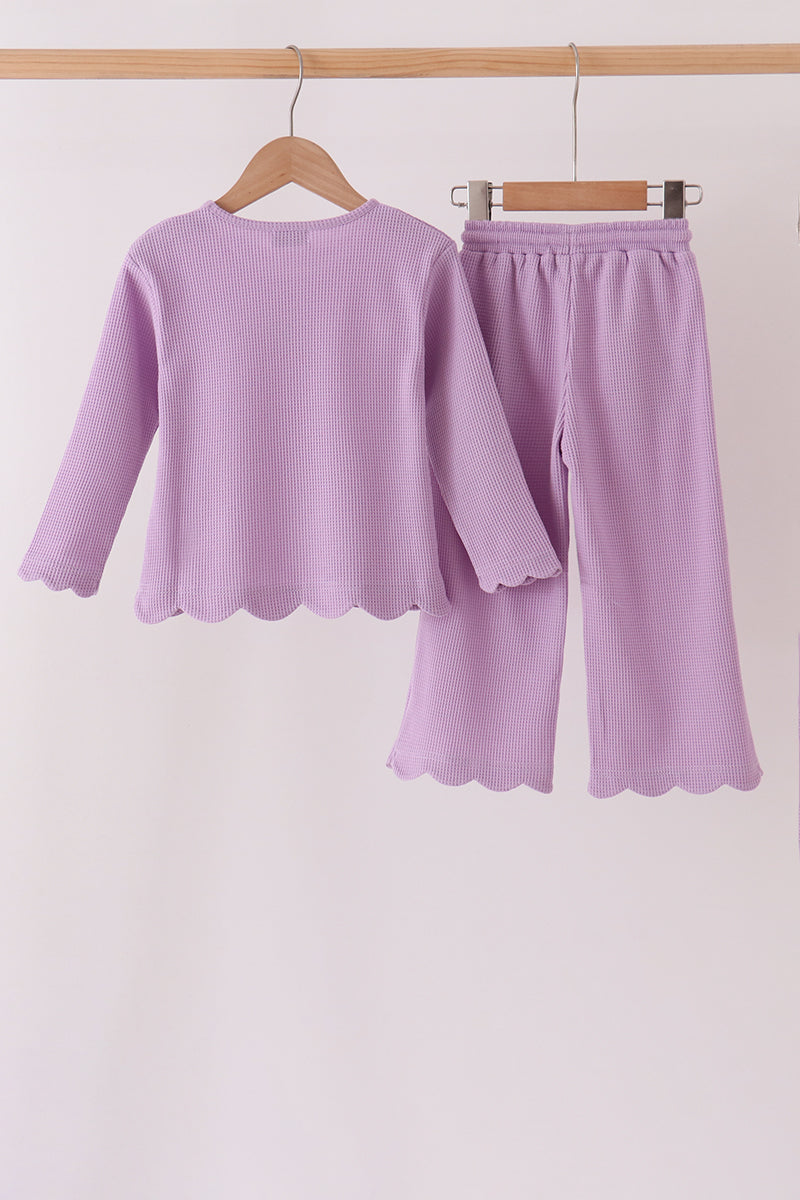 Scalloped pants set - Lavender