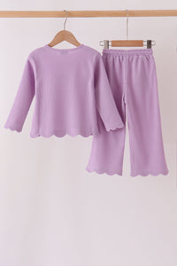 Scalloped pants set - Lavender