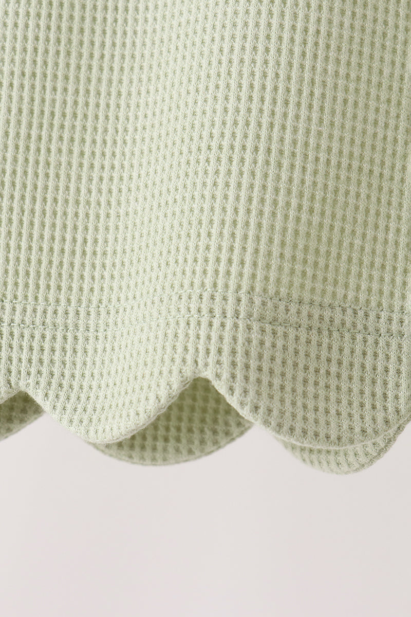 Scalloped pants set - Green