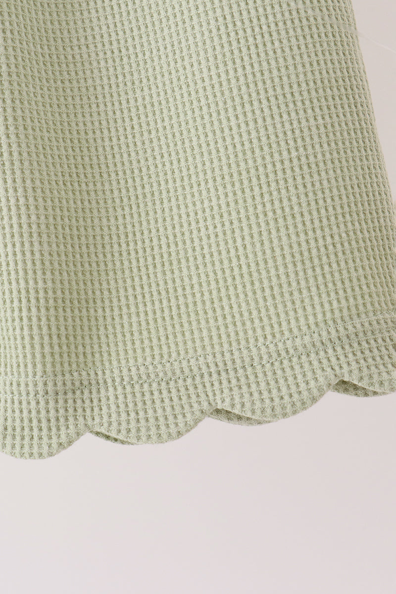 Scalloped pants set - Green