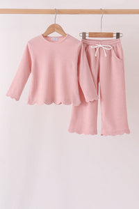 Scalloped pants set - Pink