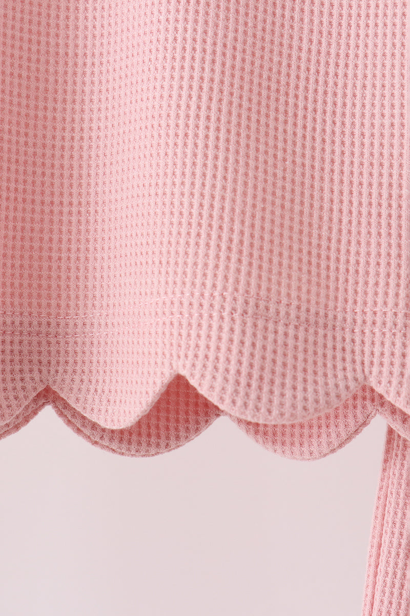 Scalloped pants set - Pink
