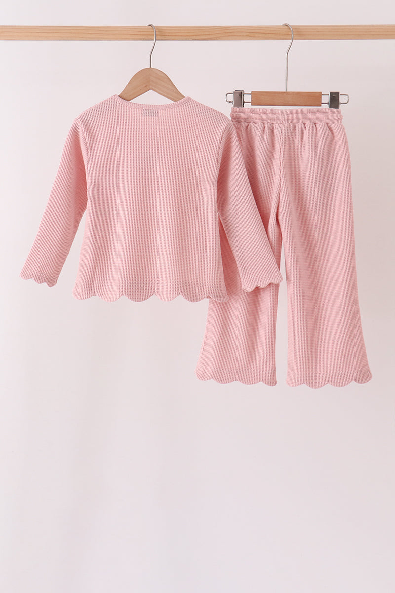 Scalloped pants set - Pink