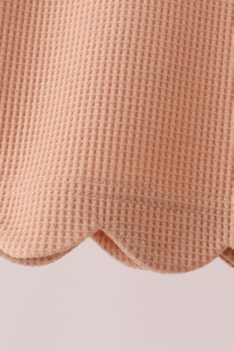 Scalloped pants set - Oatmeal