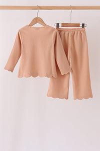 Scalloped pants set - Oatmeal
